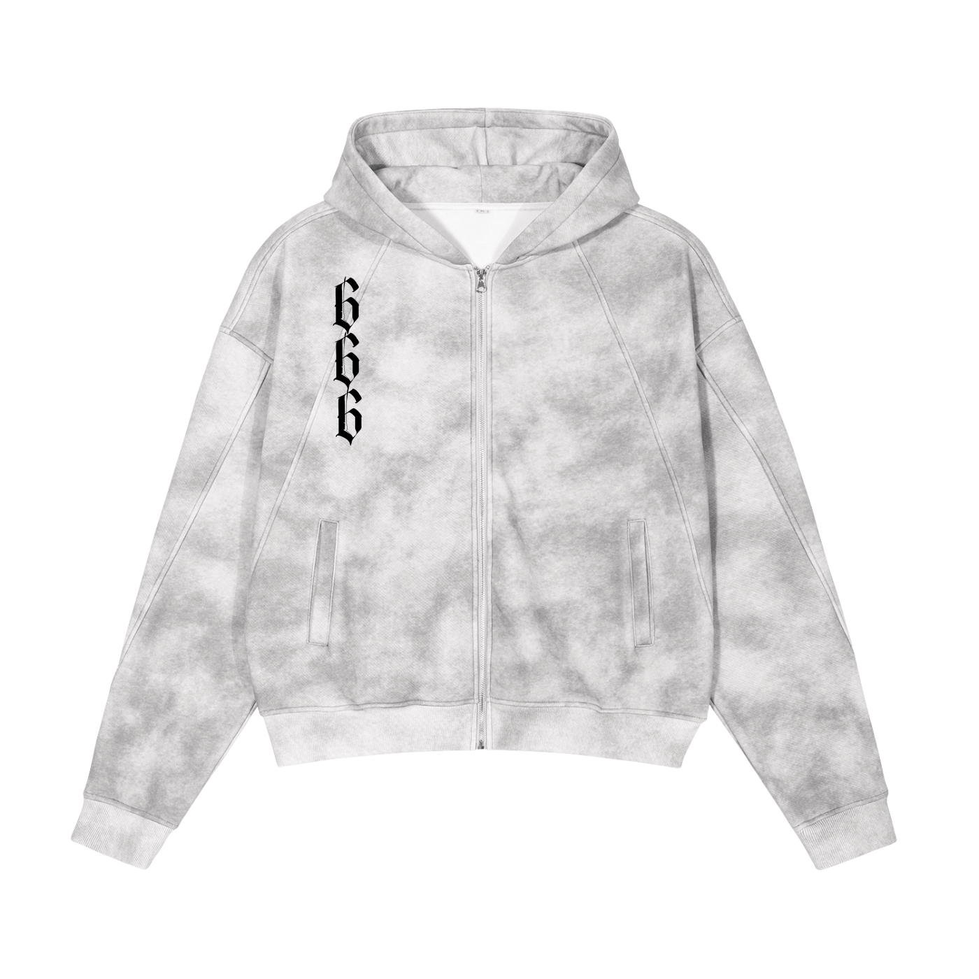 Dirty Washed Zip-Up Fleece Hoodie