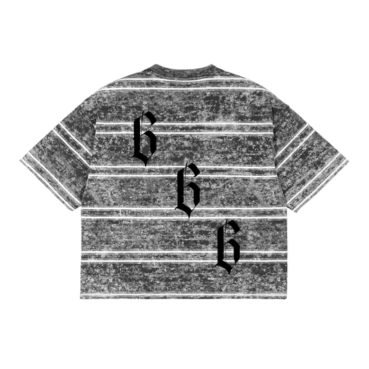 Snow Washed Striped Boxy T-Shirt